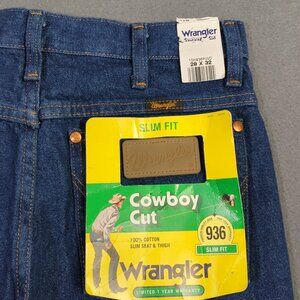 Wrangler Jeans Men's 28x32 Blue 936PWD Cowboy Cut Slim Denim Western NWT